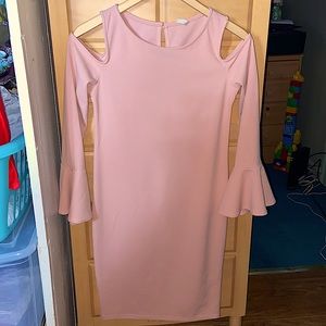 Cold Shoulder Bell Sleeve Maternity Mini Dress